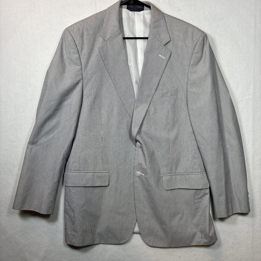 HASPEL USA Blue Striped 2-Button Cotton‎ Blazer Men's 41R 35w